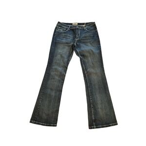 LV Jeanswear Jeans Women Size 15/16 Black Denim Bootcut leg Mid Rise Ramie Blend